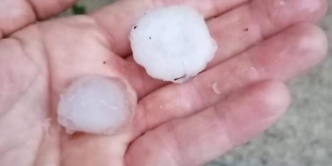 Granizo em Lamego. Foto por Gabriela Ribeiro. Rádio .Douro Nacional - Lamego. Facebook