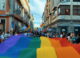 Fotografia da Marcha de Viseu com Bandeirão LGBT
